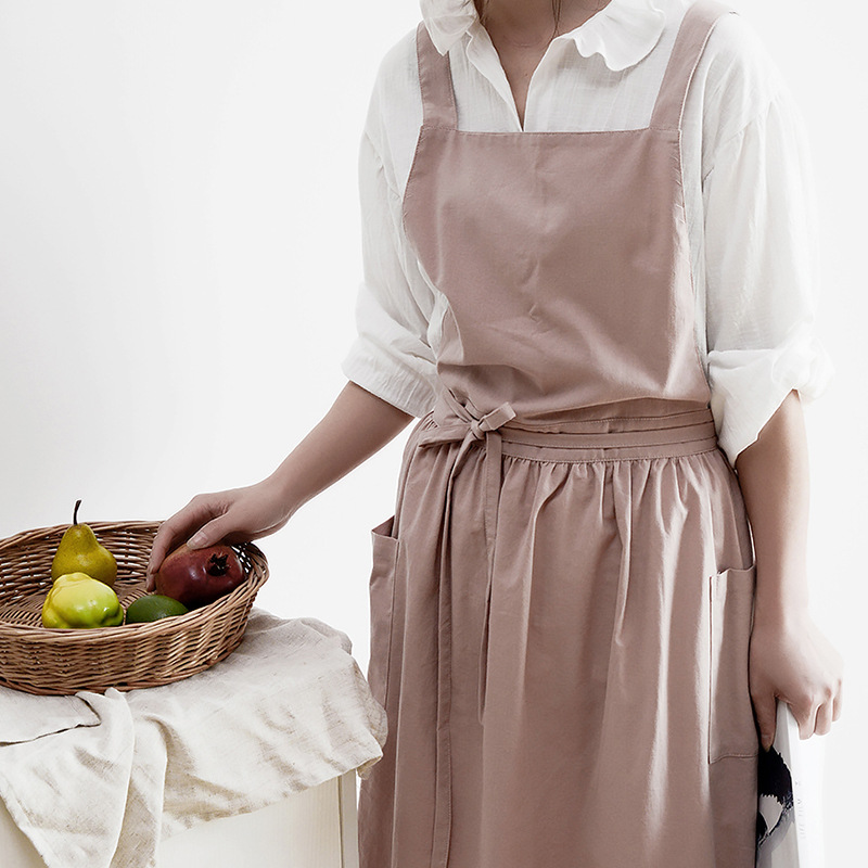 Home Cooking Japanese - Women Cotton Linen Bib Apron Japanese
