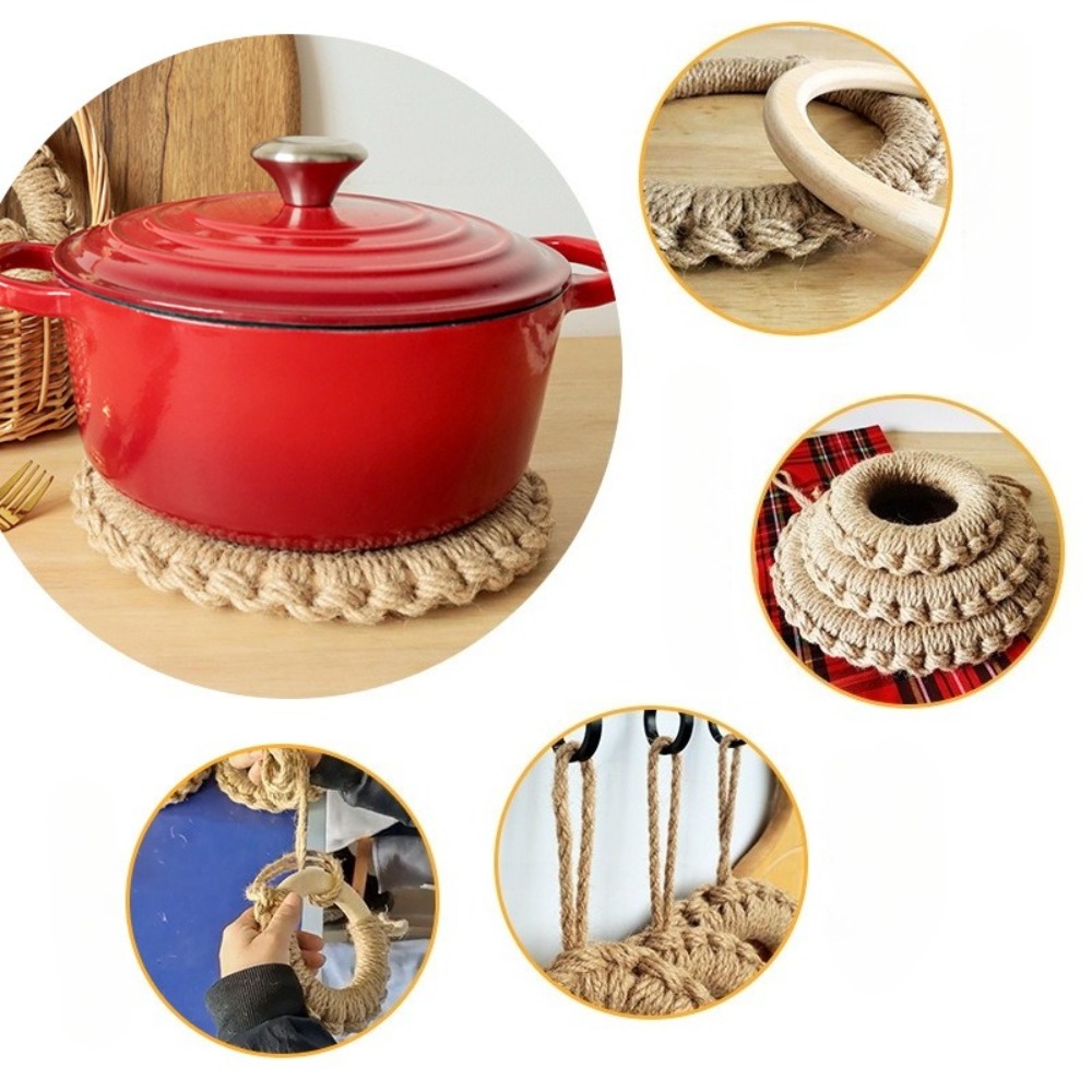 2Pcs Rustic Jute Woven Trivets - Dosa Pan Iron review and price