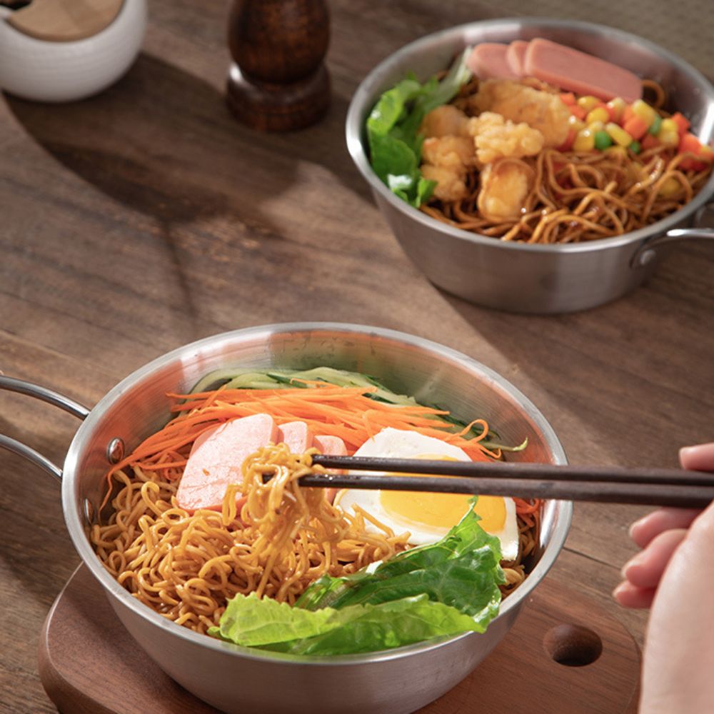 Bear Pattern Korean Noodle Bow - Paella Pan Steel review and price