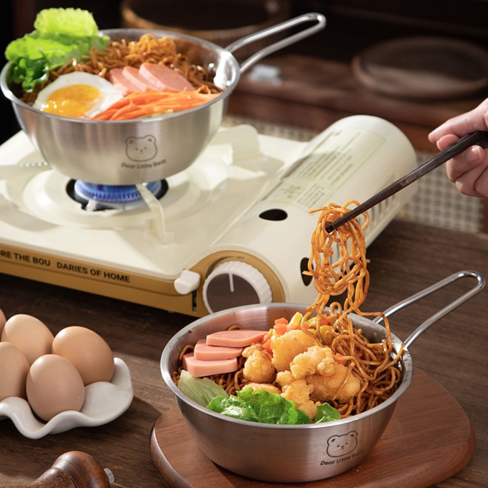 Bear Pattern Korean Noodle Bow - Paella Pan Steel review and price