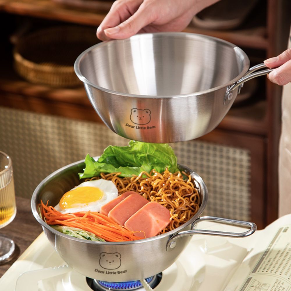 Bear Pattern Korean Noodle Bow - Paella Pan Steel review and price