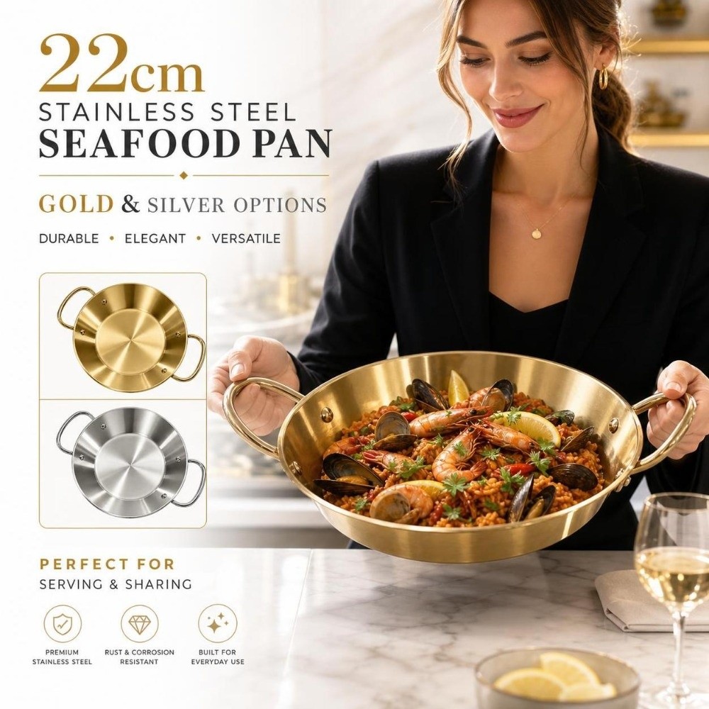 Double Handles Stainless Steel - Paella Pan Steel review and price