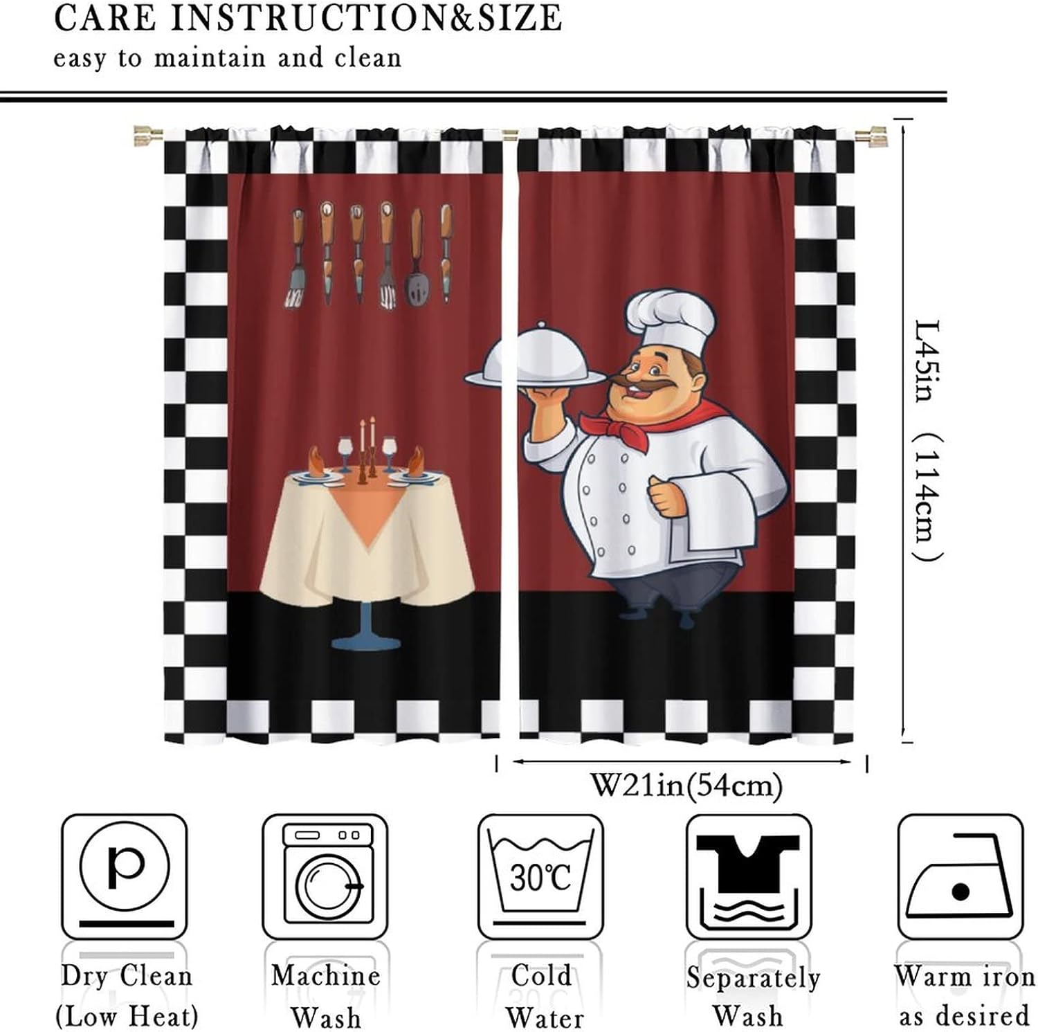Fat Chef Kitchen Curtains ，Car - Home Cooking Youtube review and price