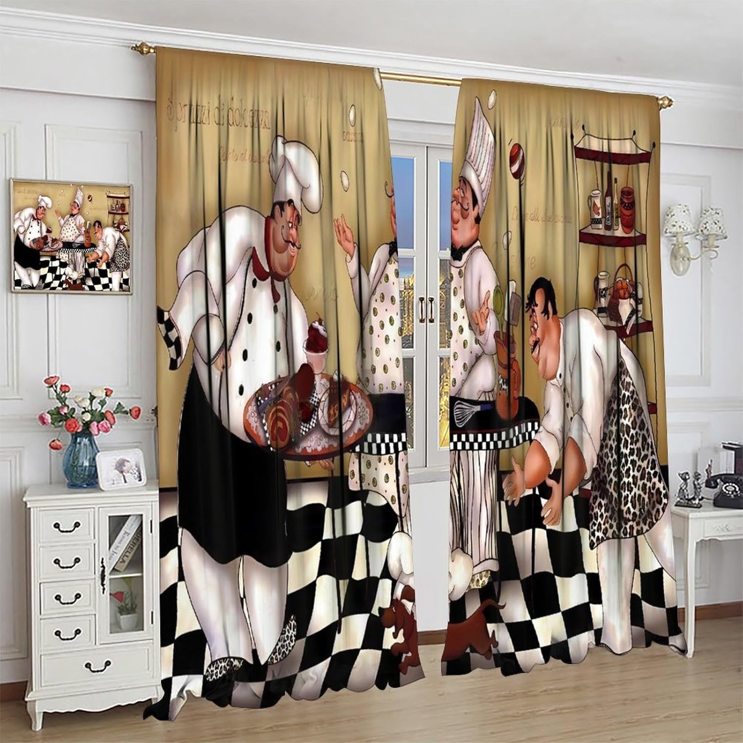 Kitchen Chef Retro Curtains, V - Home Cooking Youtube review and price