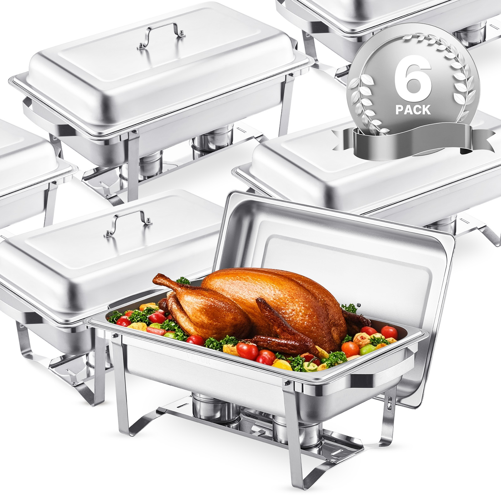 SucceBuy 8 Qt 4/6 Pack Chafing - Paella Pan Steel review and price