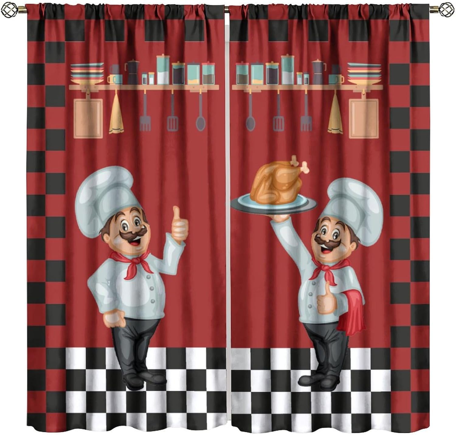 Chef Kitchen Curtains, Modern  - Home Cooking Youtube review and price