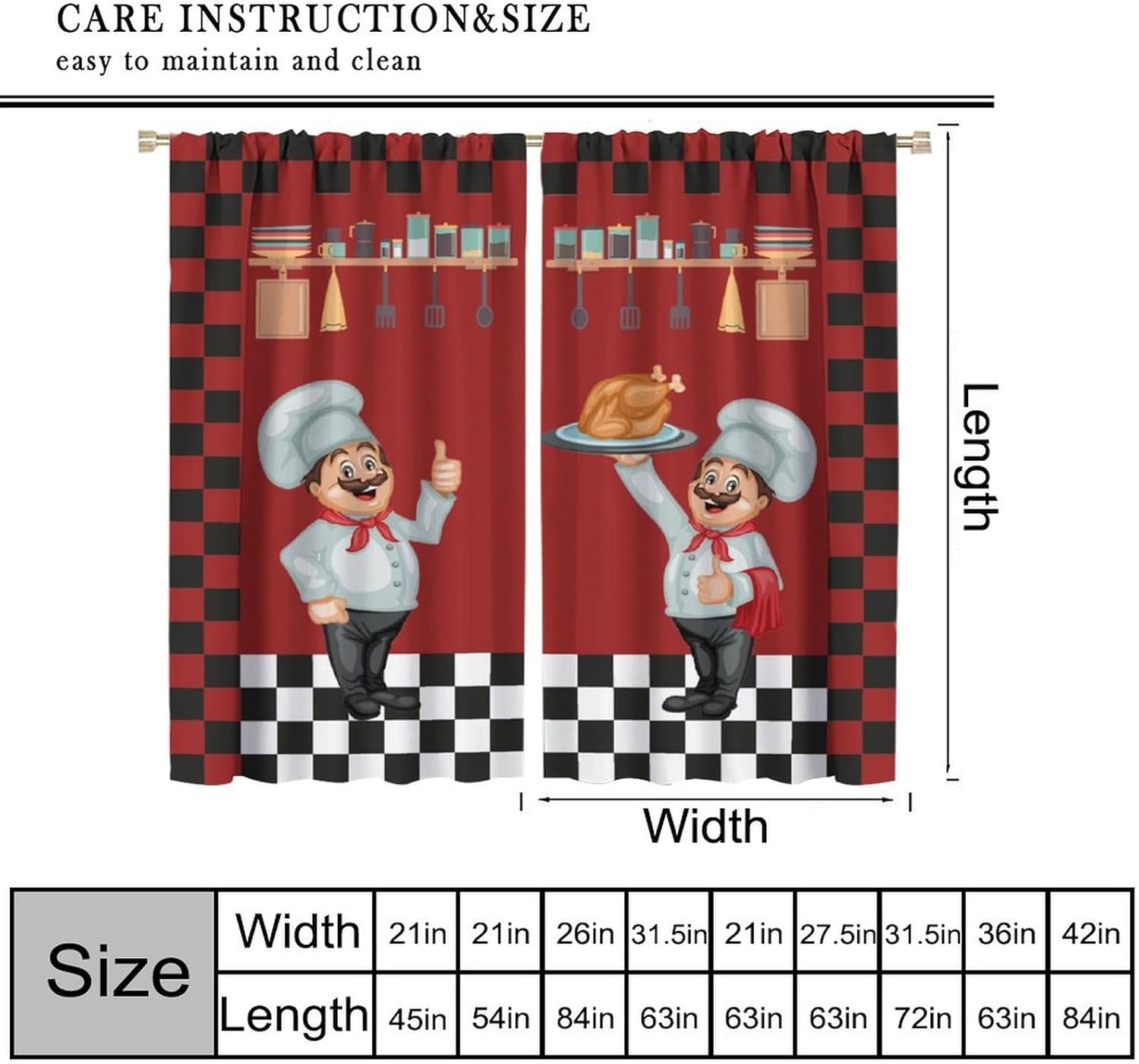 Chef Kitchen Curtains, Modern  - Home Cooking Youtube review and price