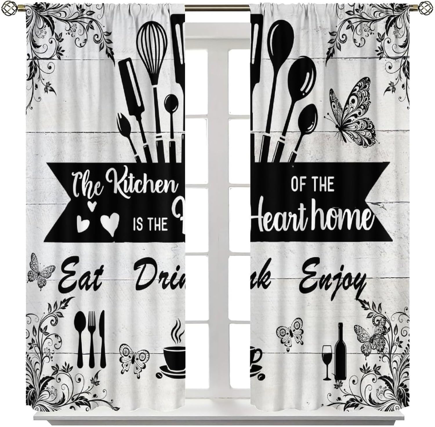 Farmhouse Rustic Curtains, Vin - Home Cooking Youtube review and price