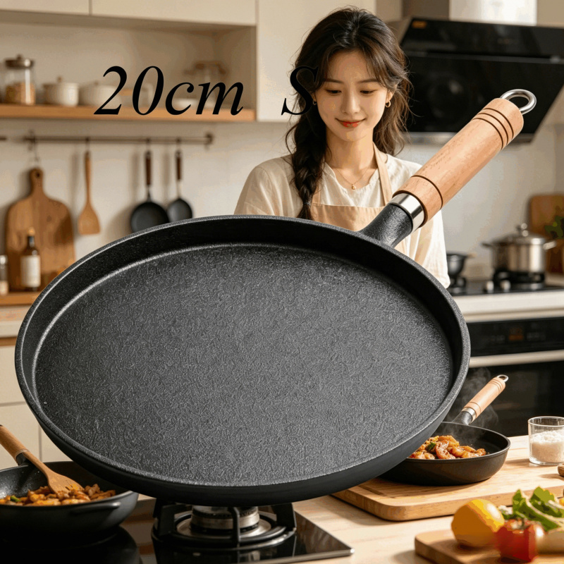 20cm Cast Iron Skillet Wooden  - Dosa Pan Iron review and price